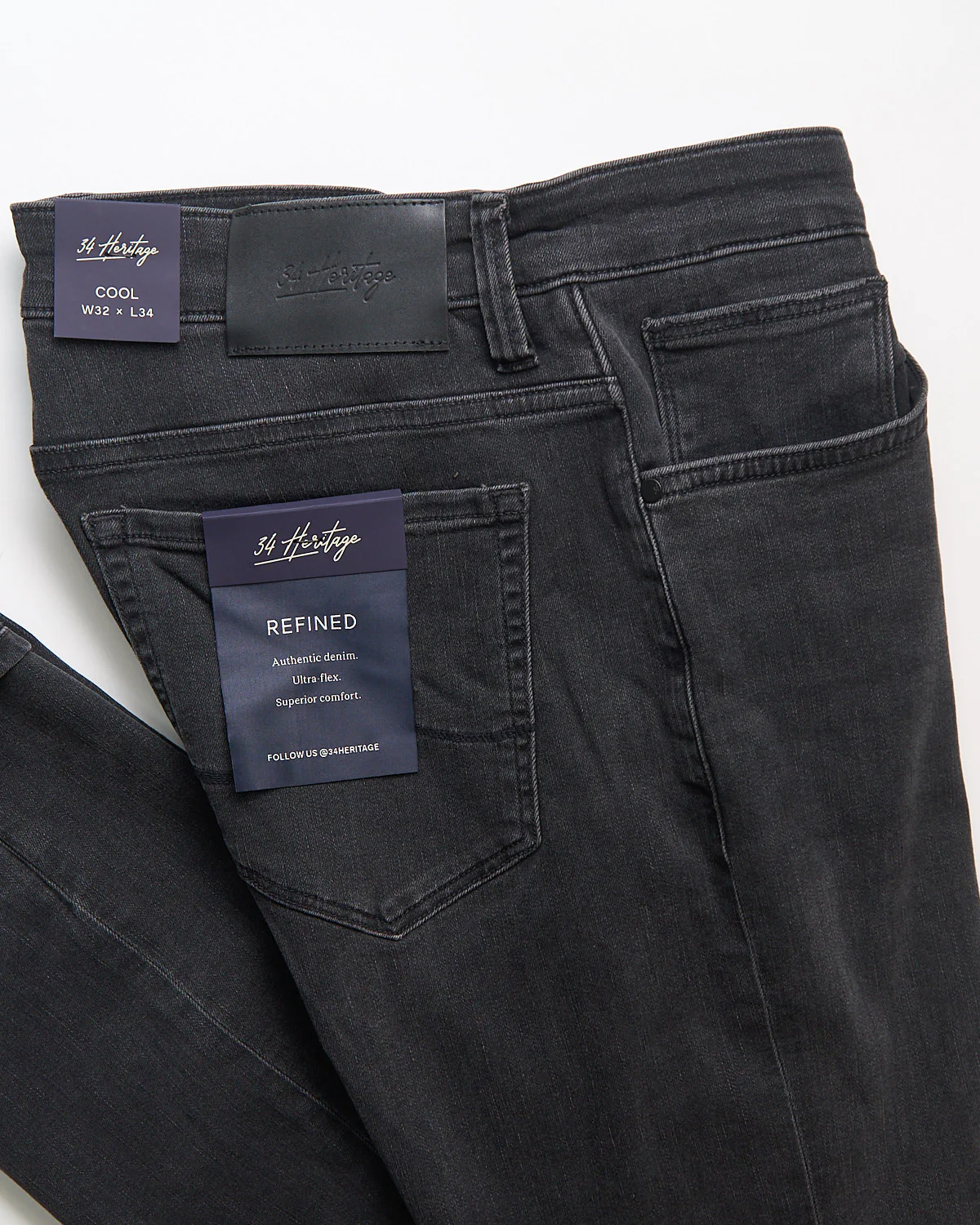 Dark Smoke Refined ' Cool' Fit Slim Stretch Jeans - Image 3