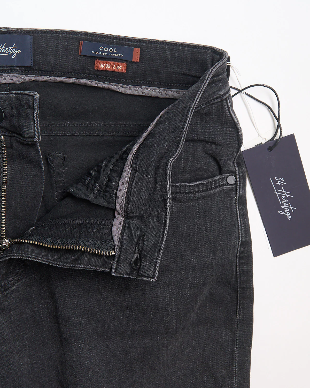Dark Smoke Refined ' Cool' Fit Slim Stretch Jeans - Image 5