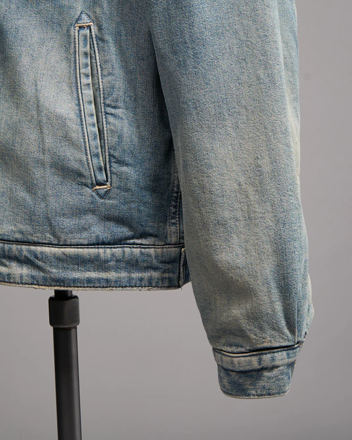 Philip Zip Contrast Collar Denim Jacket - Image 3