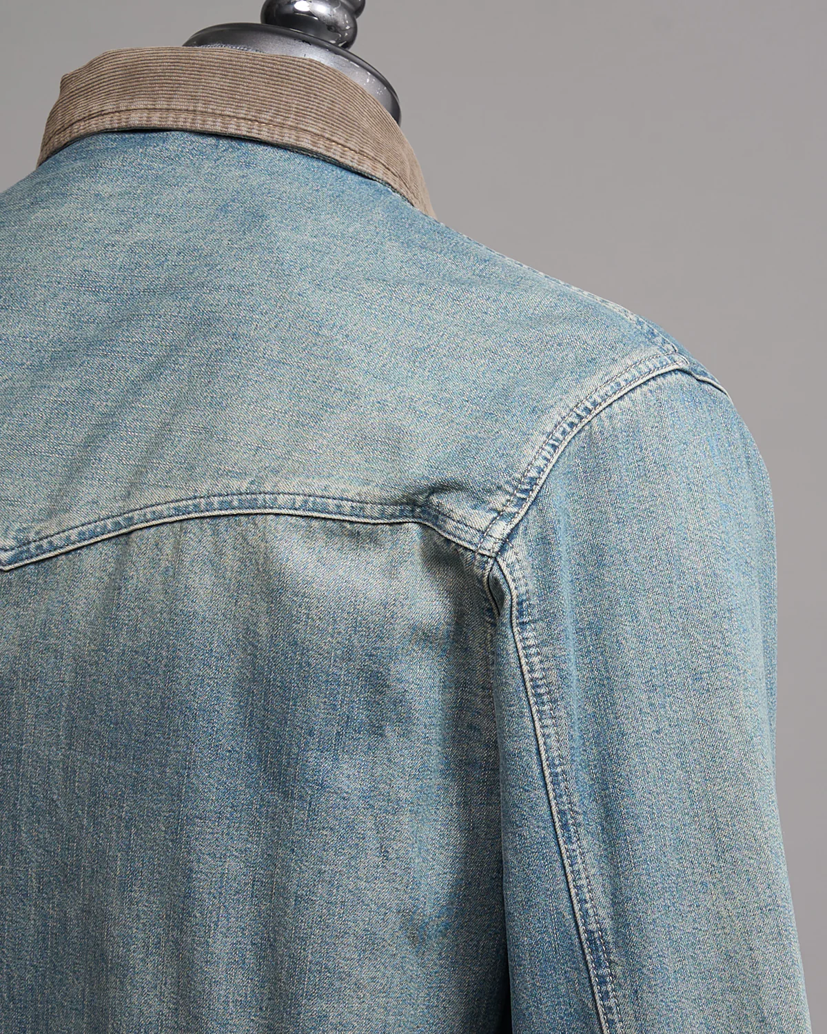 Philip Zip Contrast Collar Denim Jacket - Image 4