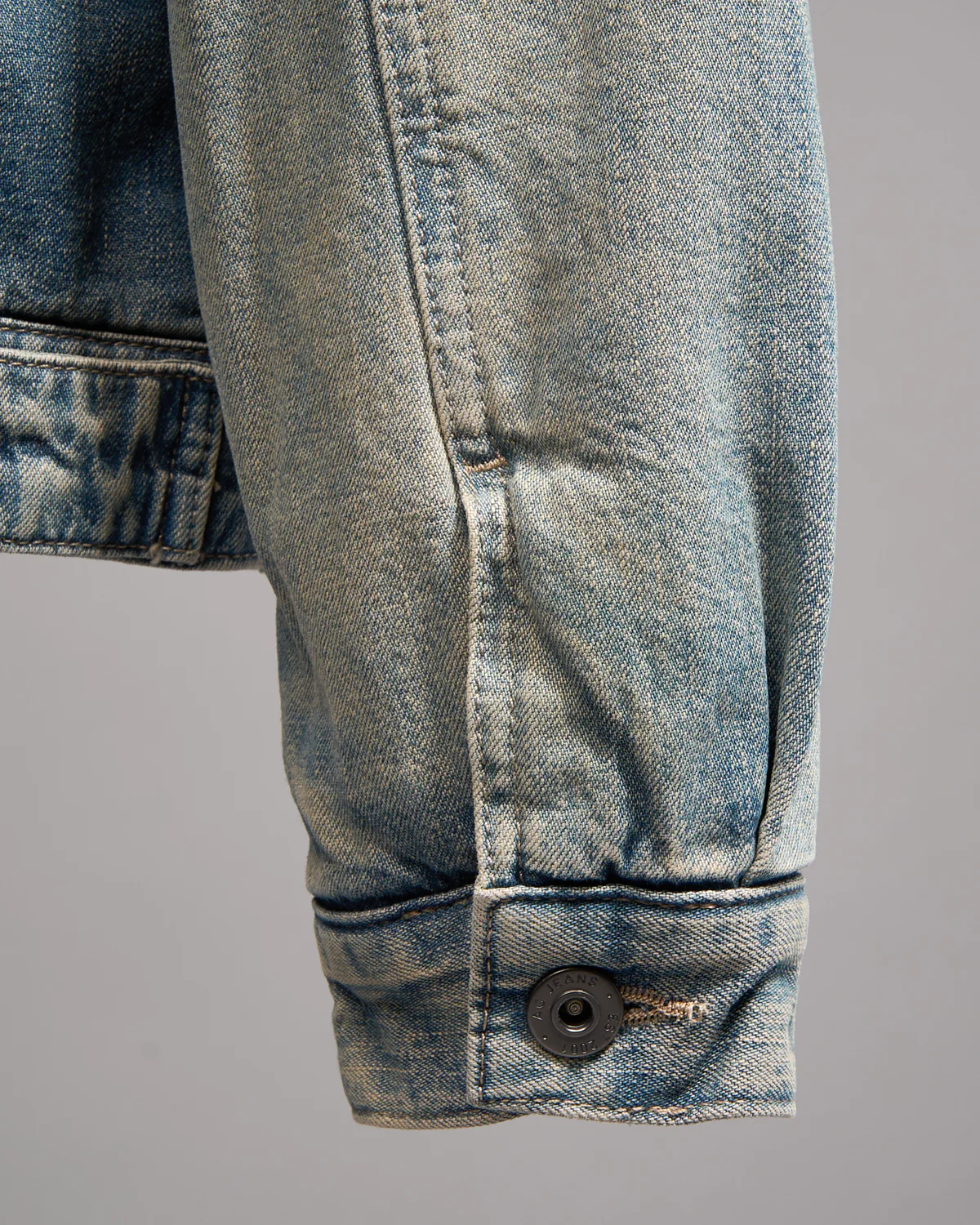Philip Zip Contrast Collar Denim Jacket - Image 9