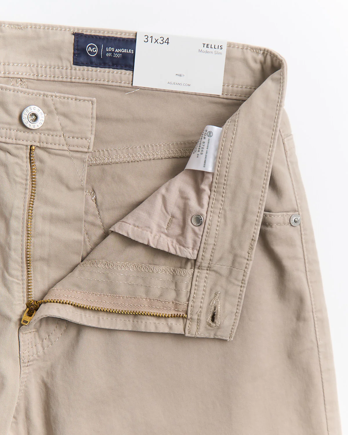 Tellis Desert Stone Brushed Cotton Pants - Image 3