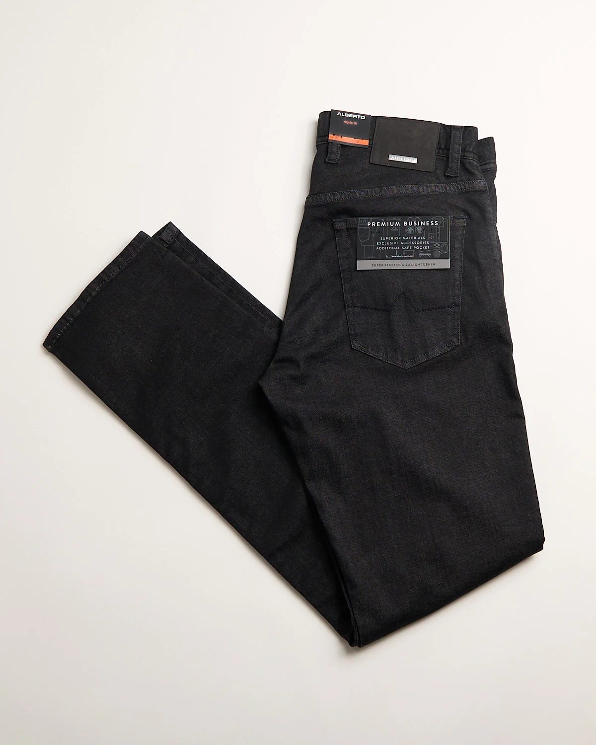 Almost Black Super Stretch Premium Giza 'Pipe' Jeans