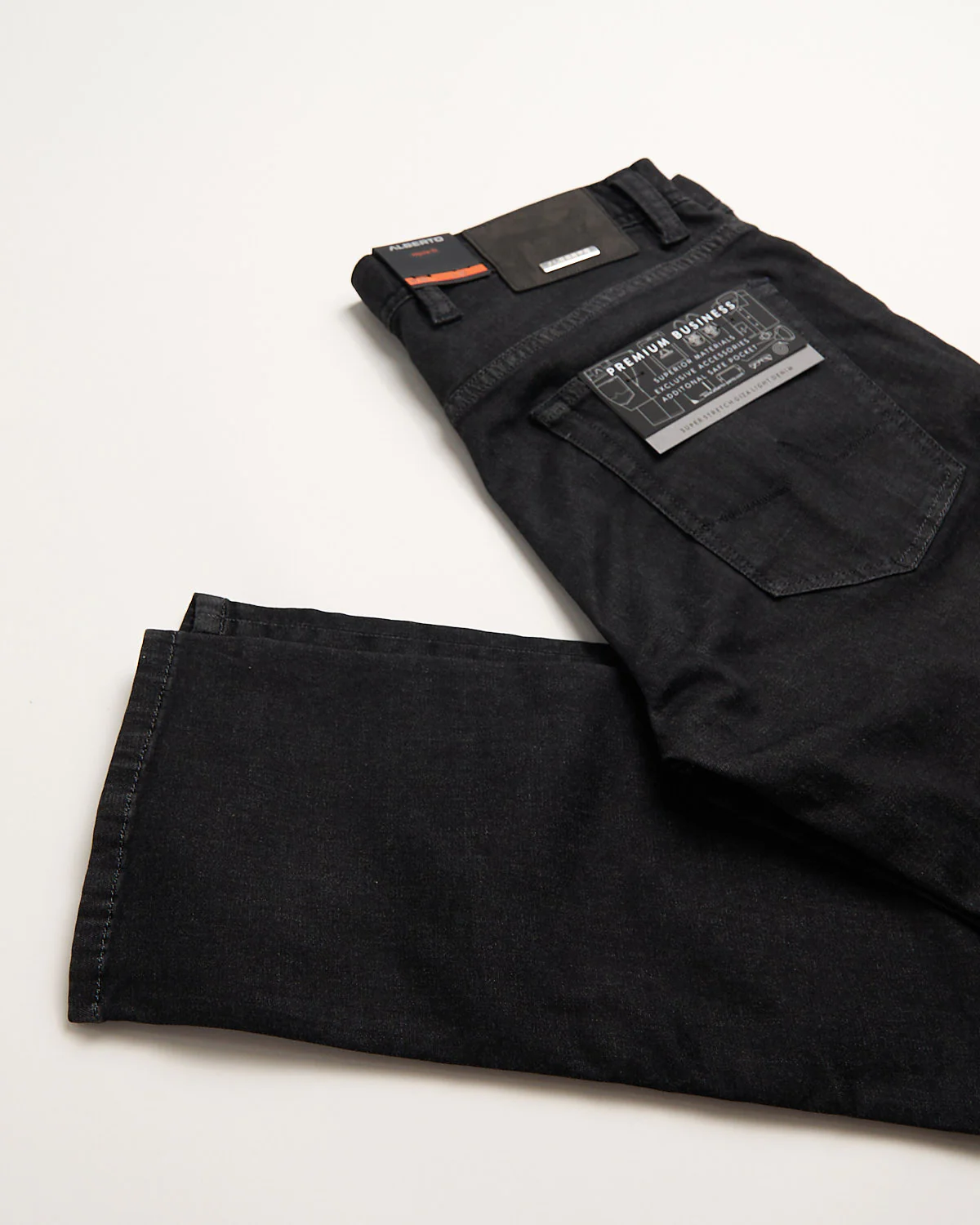 Almost Black Super Stretch Premium Giza 'Pipe' Jeans - Image 3