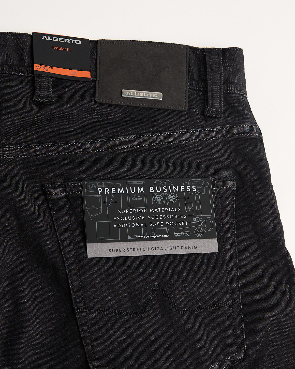 Almost Black Super Stretch Premium Giza 'Pipe' Jeans - Image 6