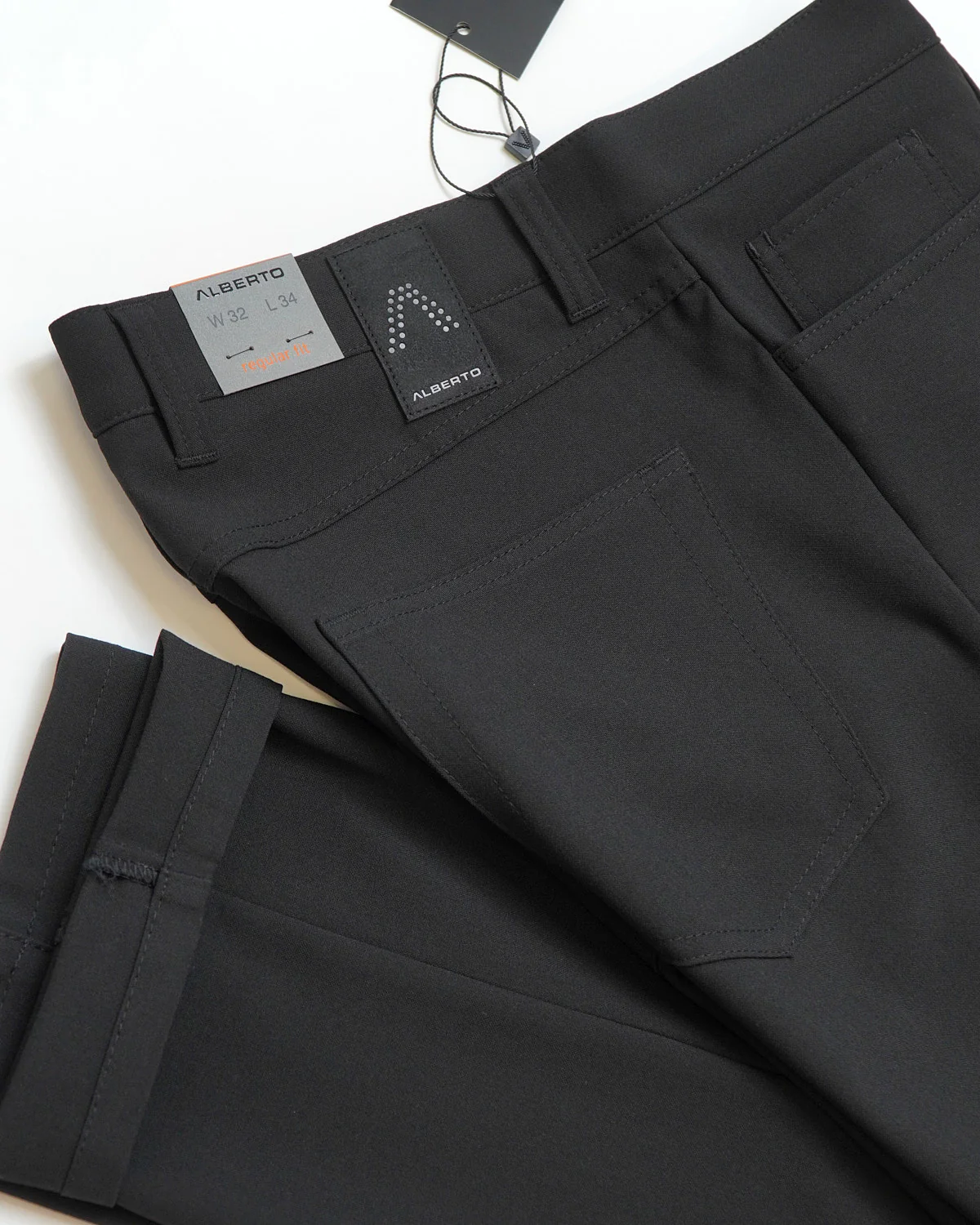 Black 'Pipe' Regular Slim Fit Ceramica 5 Pocket Tech Dress Pants - Image 6