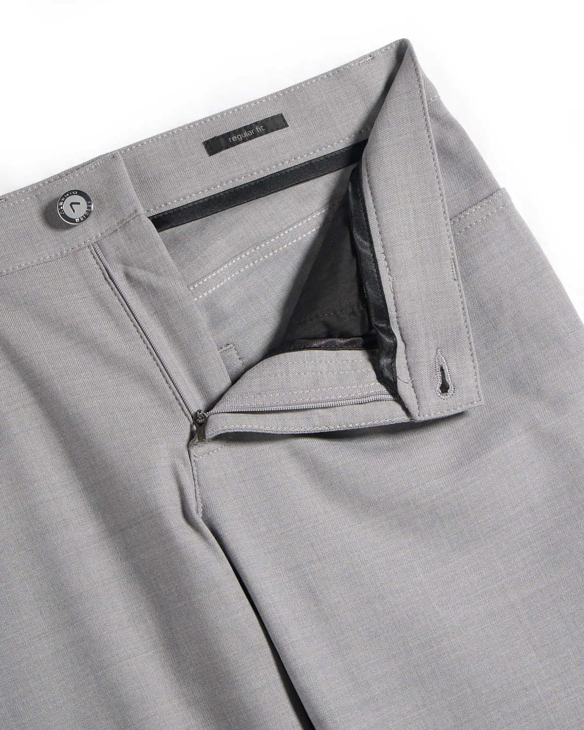 Grey Performance Wool Mix Dressy 5 Pocket Pants - Image 2