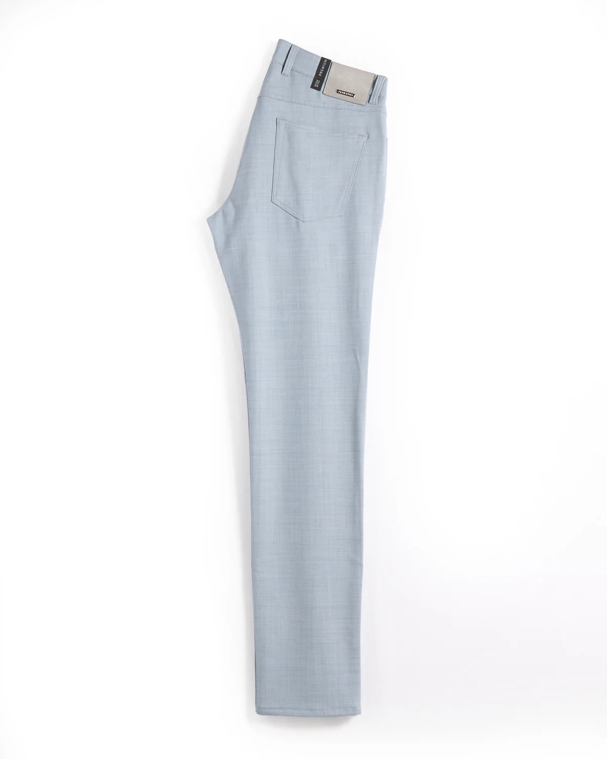 Light Blue Performance Wool Mix Dressy 5 Pocket Pants - Image 3