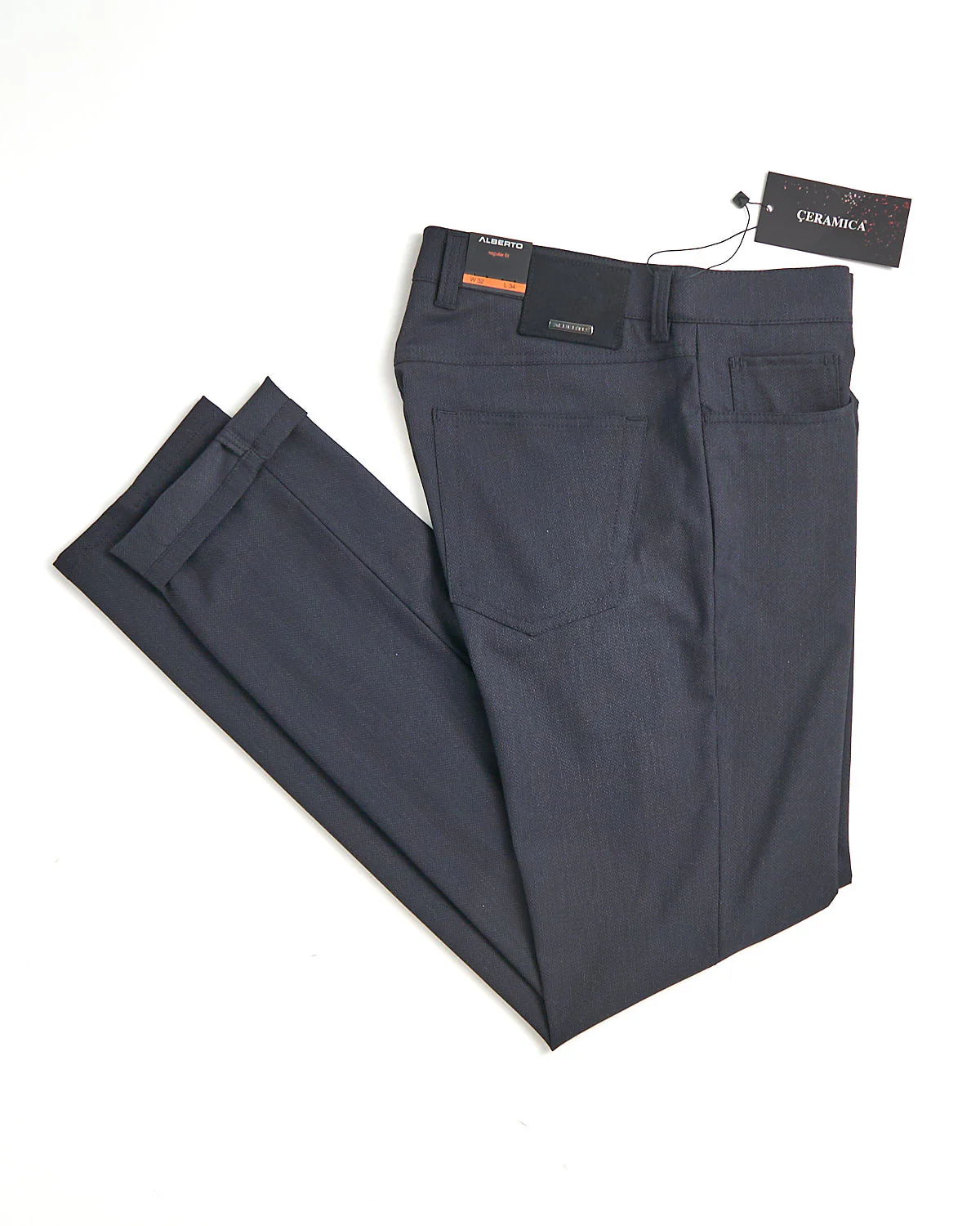 Navy Two Tone Ceramica 'Pipe' 5 Pocket Dressy Pants