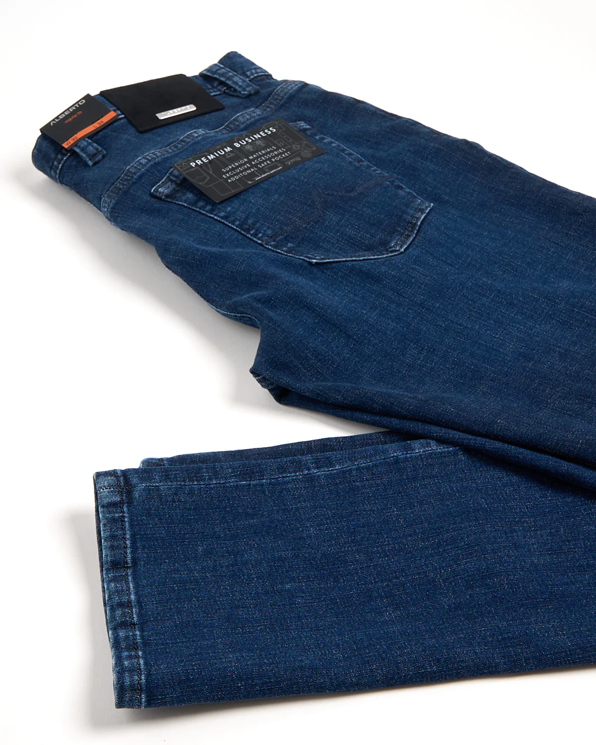 Premium Business Denim Indigo Rinsed Stretch Jeans - Image 7