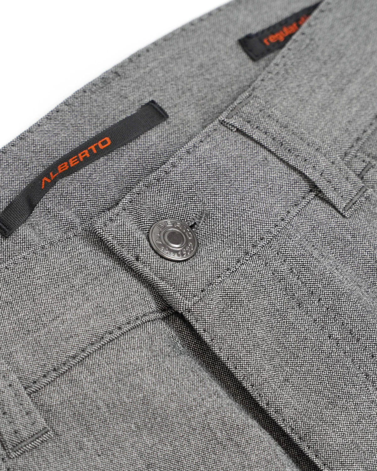 Silver 'Pipe' Regular Slim Fit Ceramica 5 Pocket Tech Dress Pants - Image 4