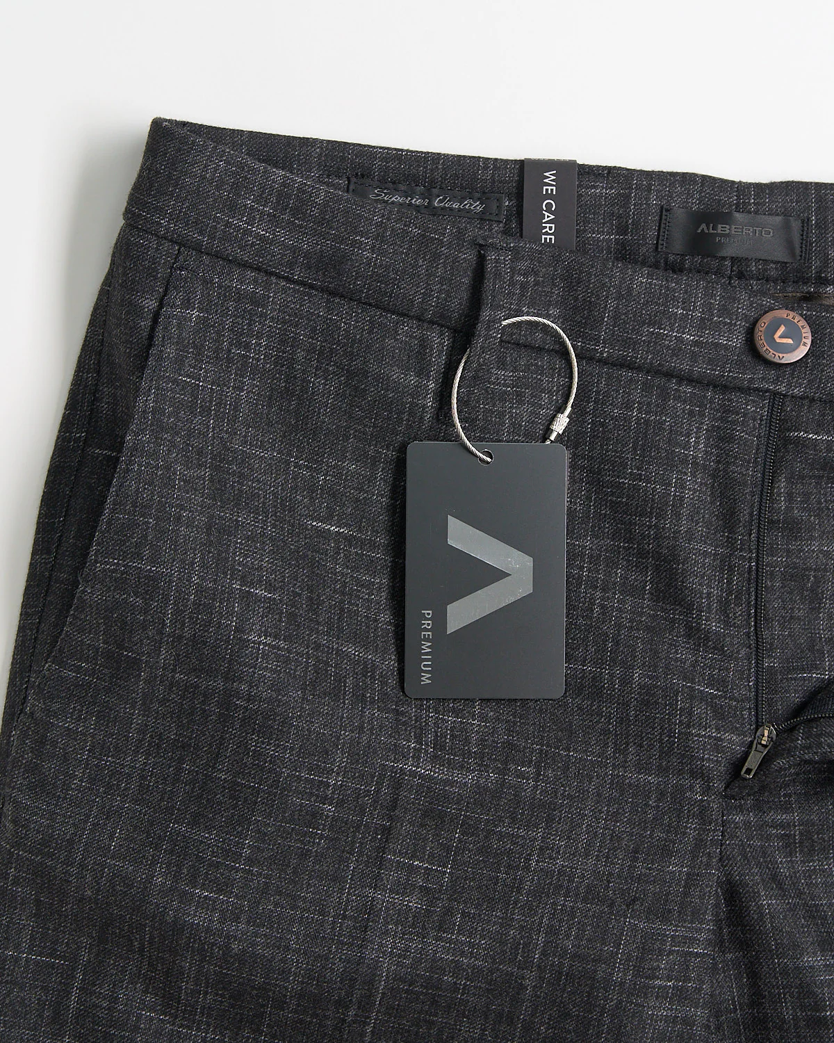 Textured Print Amazing Wool 'Rob' Fit Slim Pants - Image 2