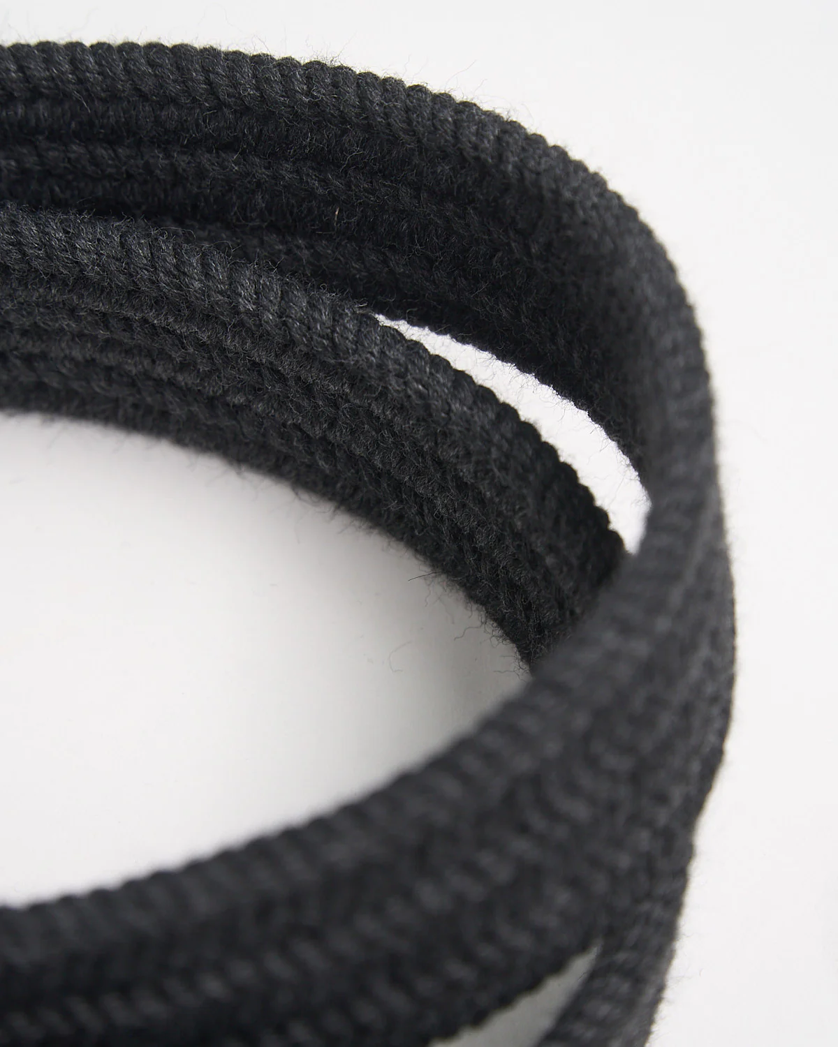 Braided Wool Solid Charcoal Stretch Belt - Image 3