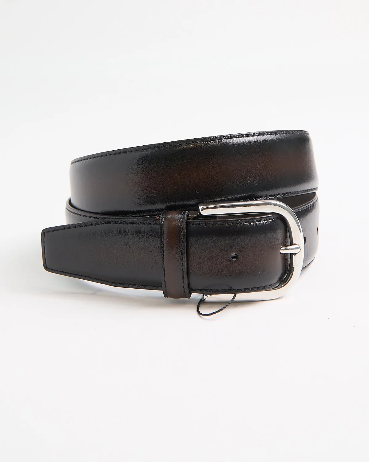 Burnished Edge Brown Dress Belt