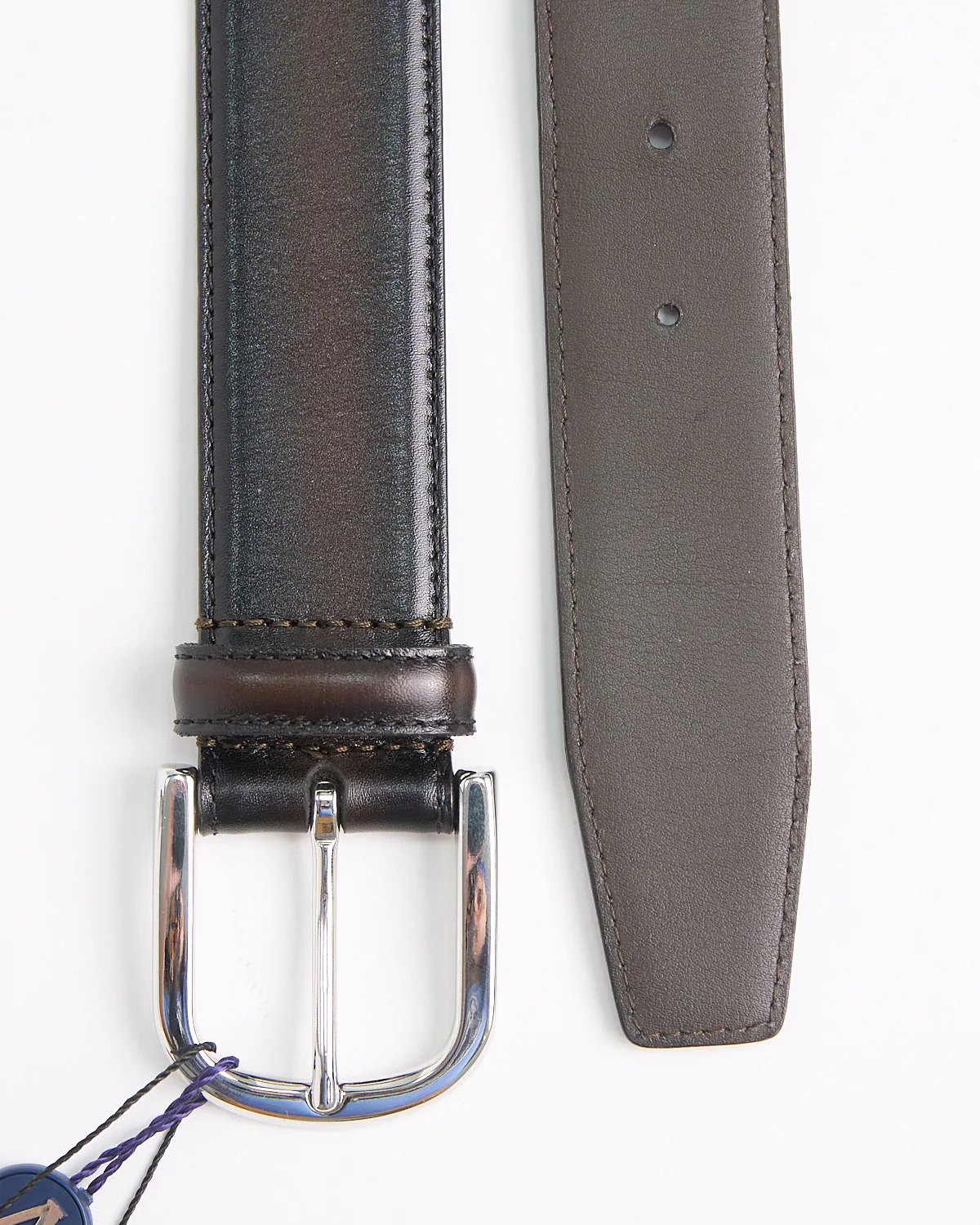 Burnished Edge Brown Dress Belt - Image 10