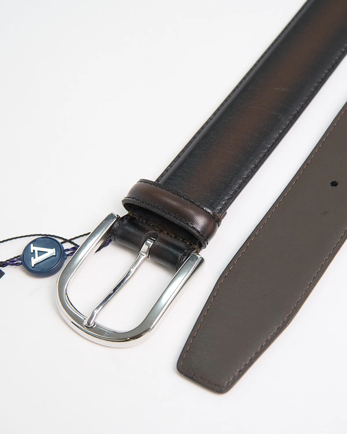 Burnished Edge Brown Dress Belt - Image 3