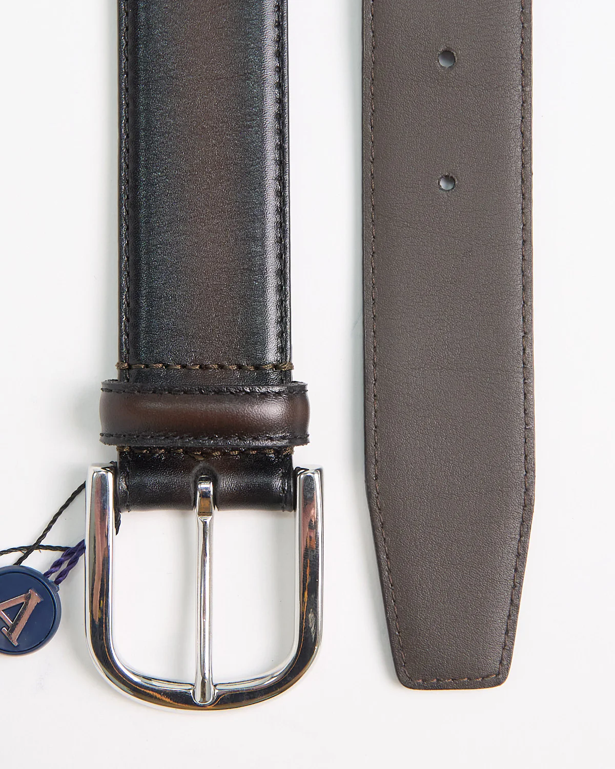 Burnished Edge Brown Dress Belt - Image 4