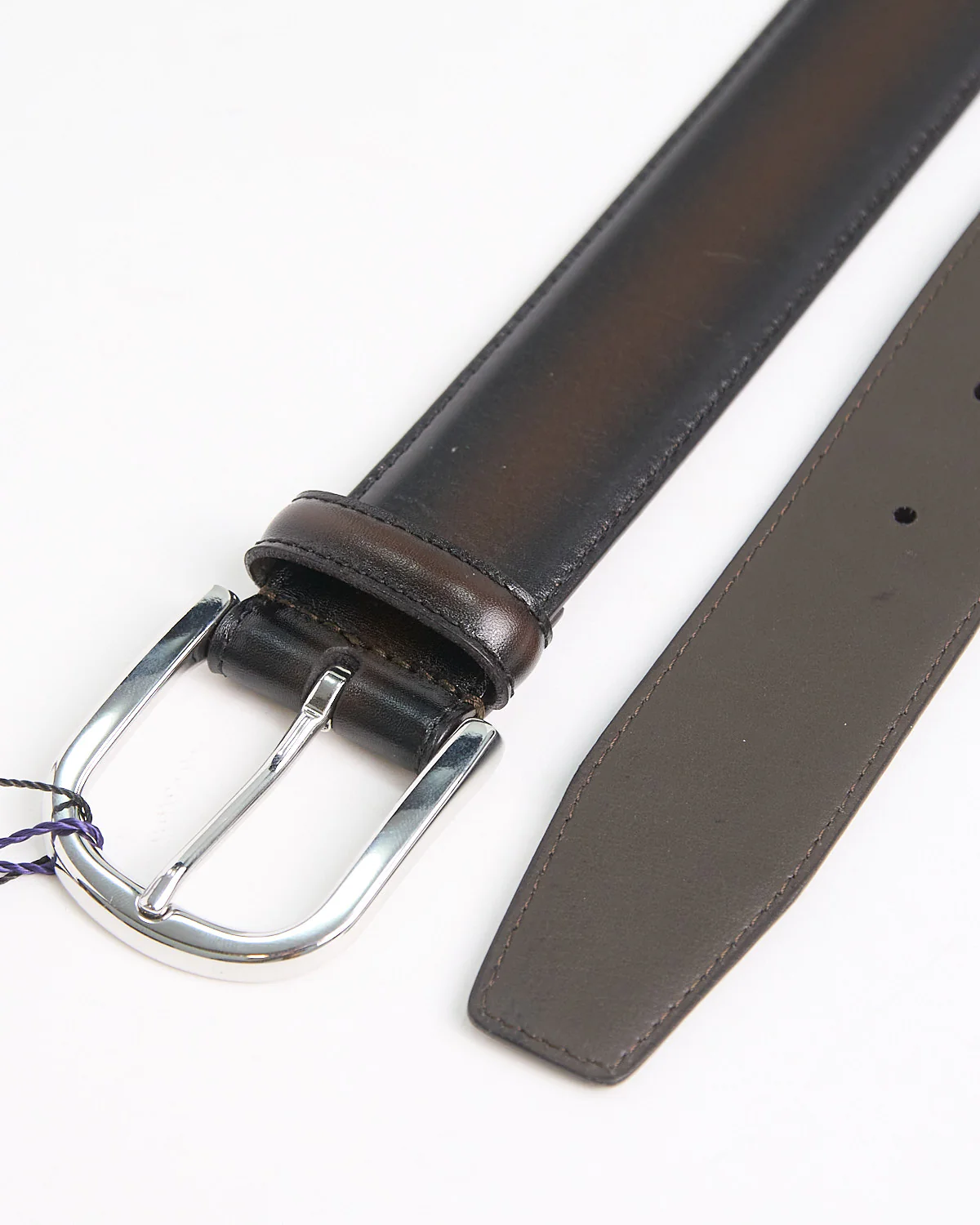 Burnished Edge Brown Dress Belt - Image 9