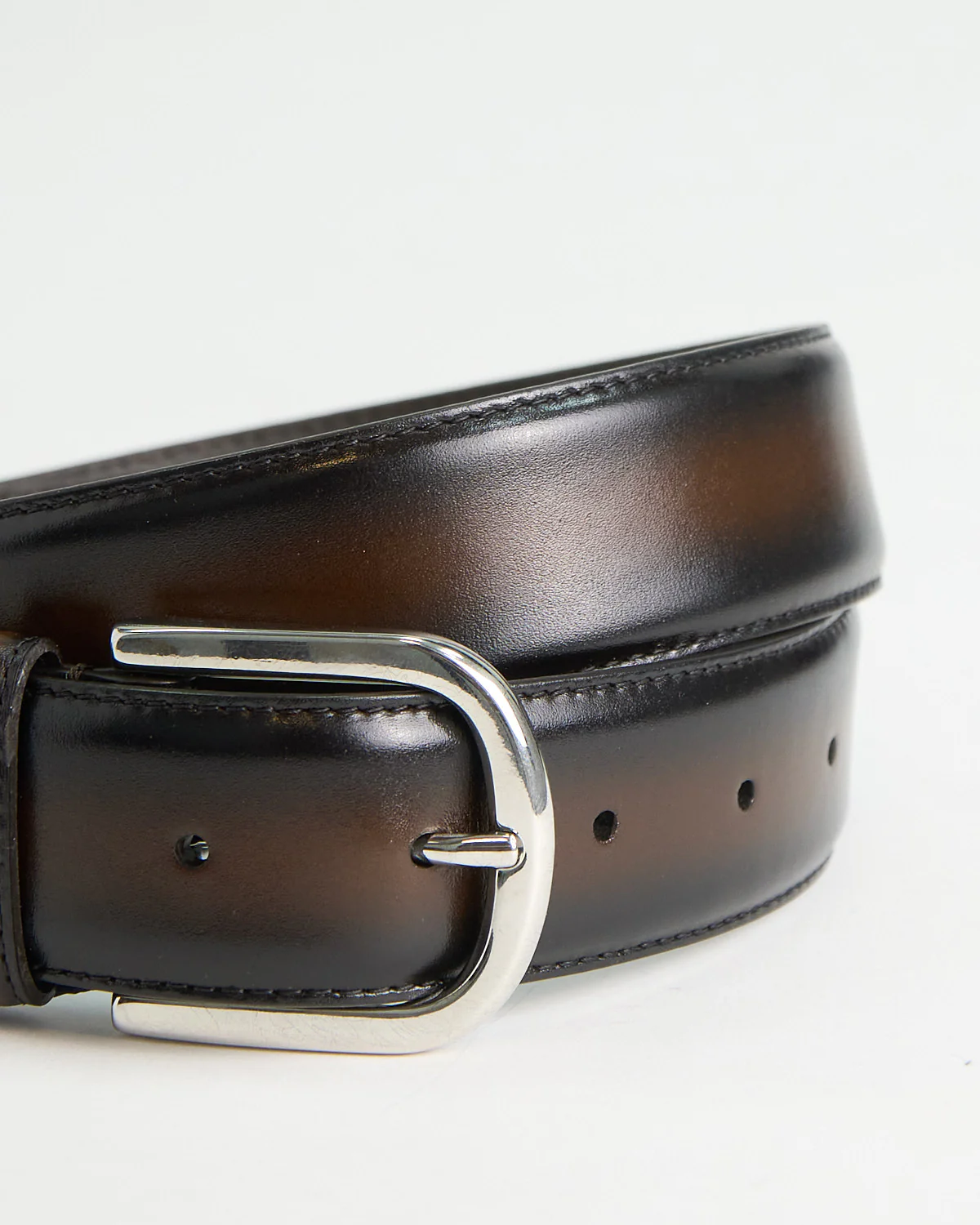 Burnished Edge Leather Dress Belt - Image 4