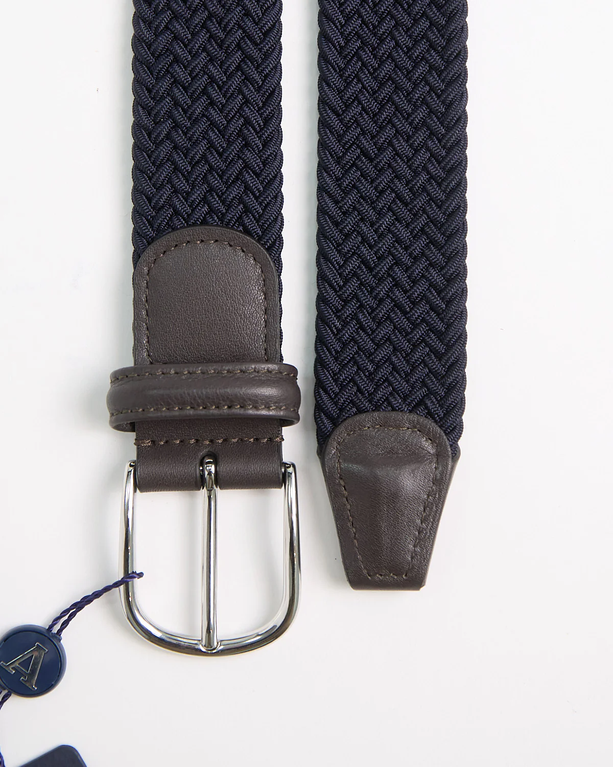 Signature Braided Stretch Navy Cotton Belt - Image 4