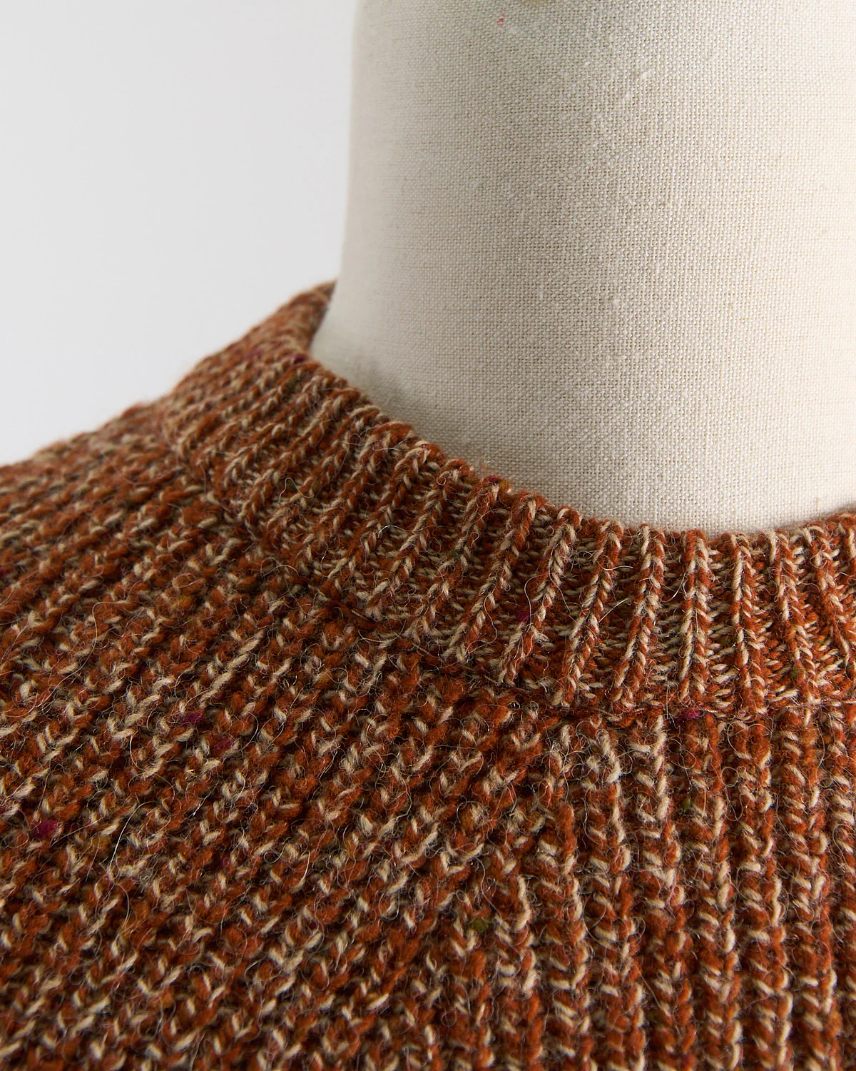 Wool Alpaca Melange Raglan Sleeve Ribbed Crewneck Sweater - Image 3