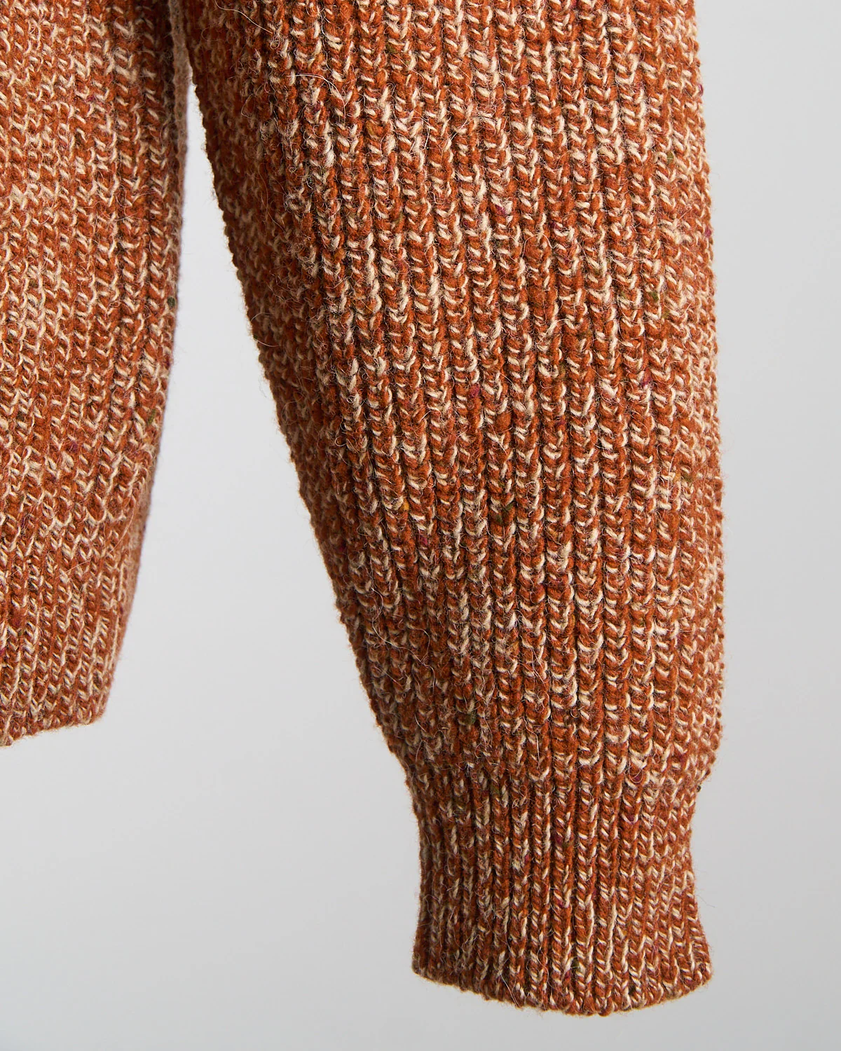 Wool Alpaca Melange Raglan Sleeve Ribbed Crewneck Sweater - Image 5
