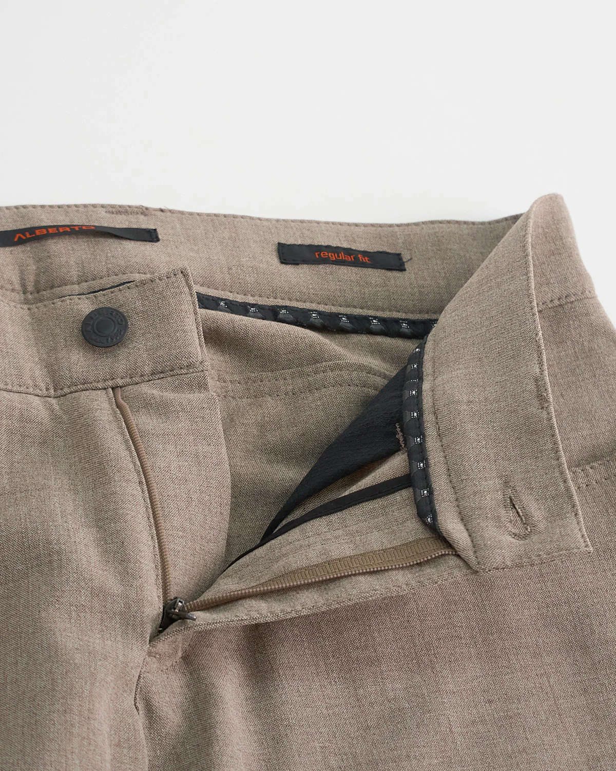 Beige 'Pipe' Regular Slim Fit Ceramica 5 Pocket Tech Dress Pants - Image 5