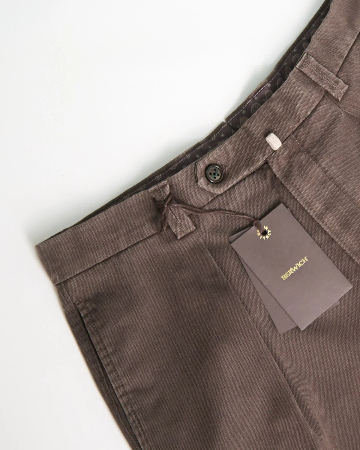 Dark Walnut 'Chaia' Relaxed Fit Frosted Wool Trousers - Image 3