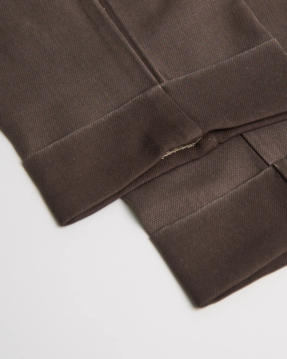 Dark Walnut 'Chaia' Relaxed Fit Frosted Wool Trousers - Image 4