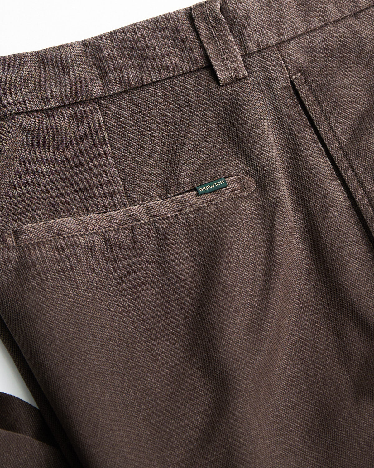 Dark Walnut 'Chaia' Relaxed Fit Frosted Wool Trousers - Image 6