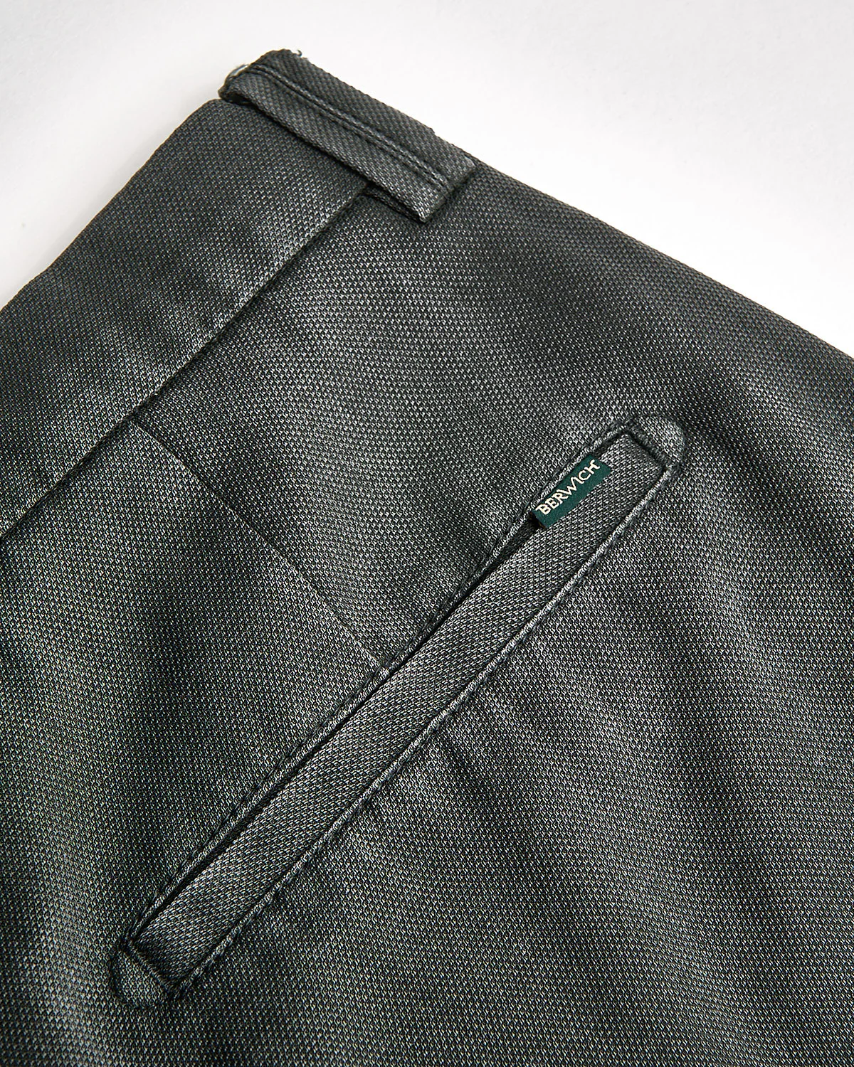 Olive Green 'Chaia' Relaxed Fit Frosted Wool Trousers - Image 4