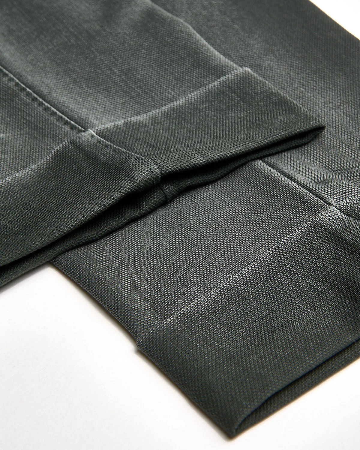 Olive Green 'Chaia' Relaxed Fit Frosted Wool Trousers - Image 5