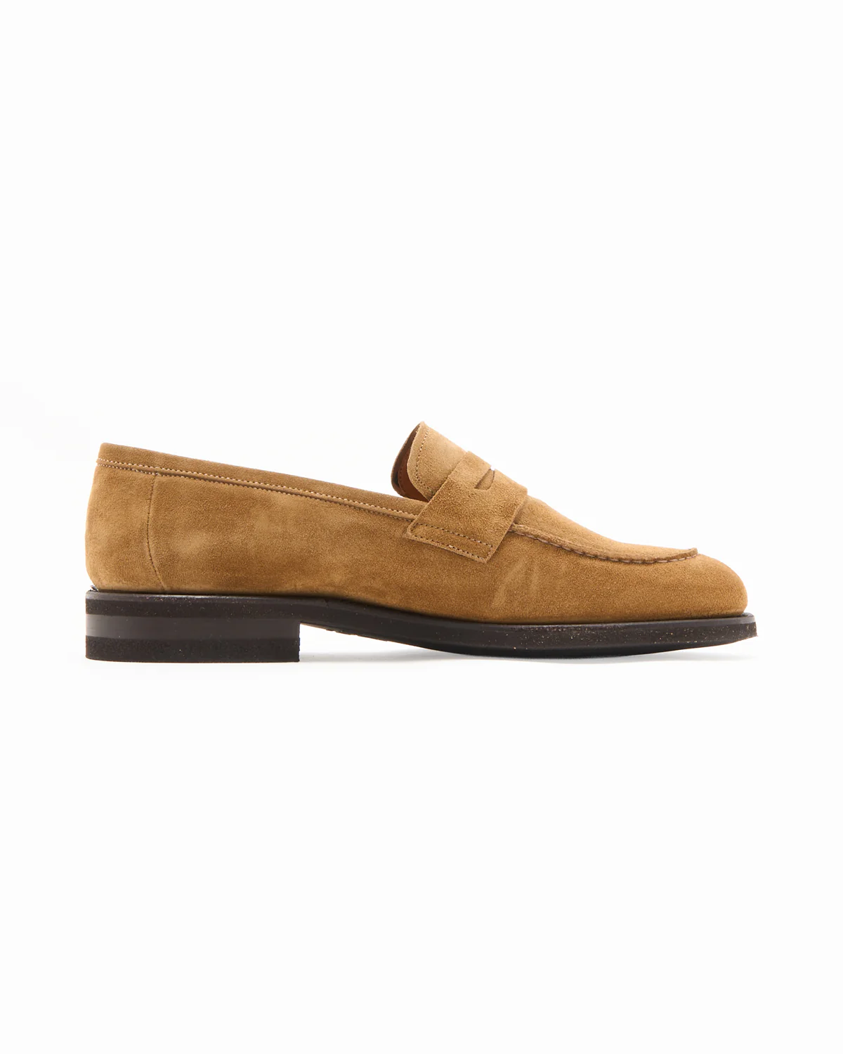 Sand Suede Rubber Sole Loafers - Image 2