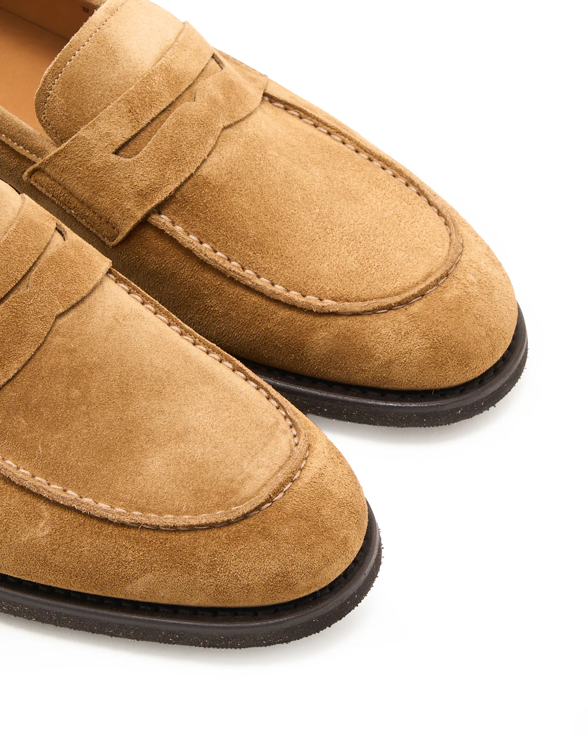 Sand Suede Rubber Sole Loafers - Image 4