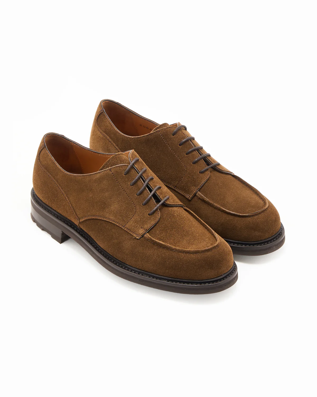 Snuff Suede Apron Toe Derby Shoe