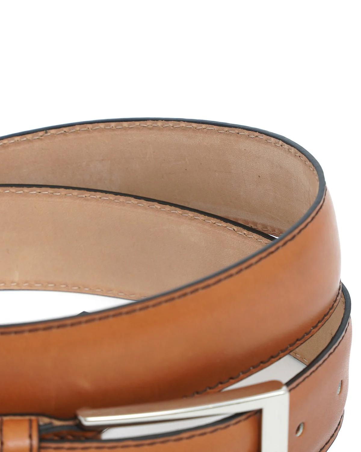Vegano Brown Leather Dress Belt - Image 3