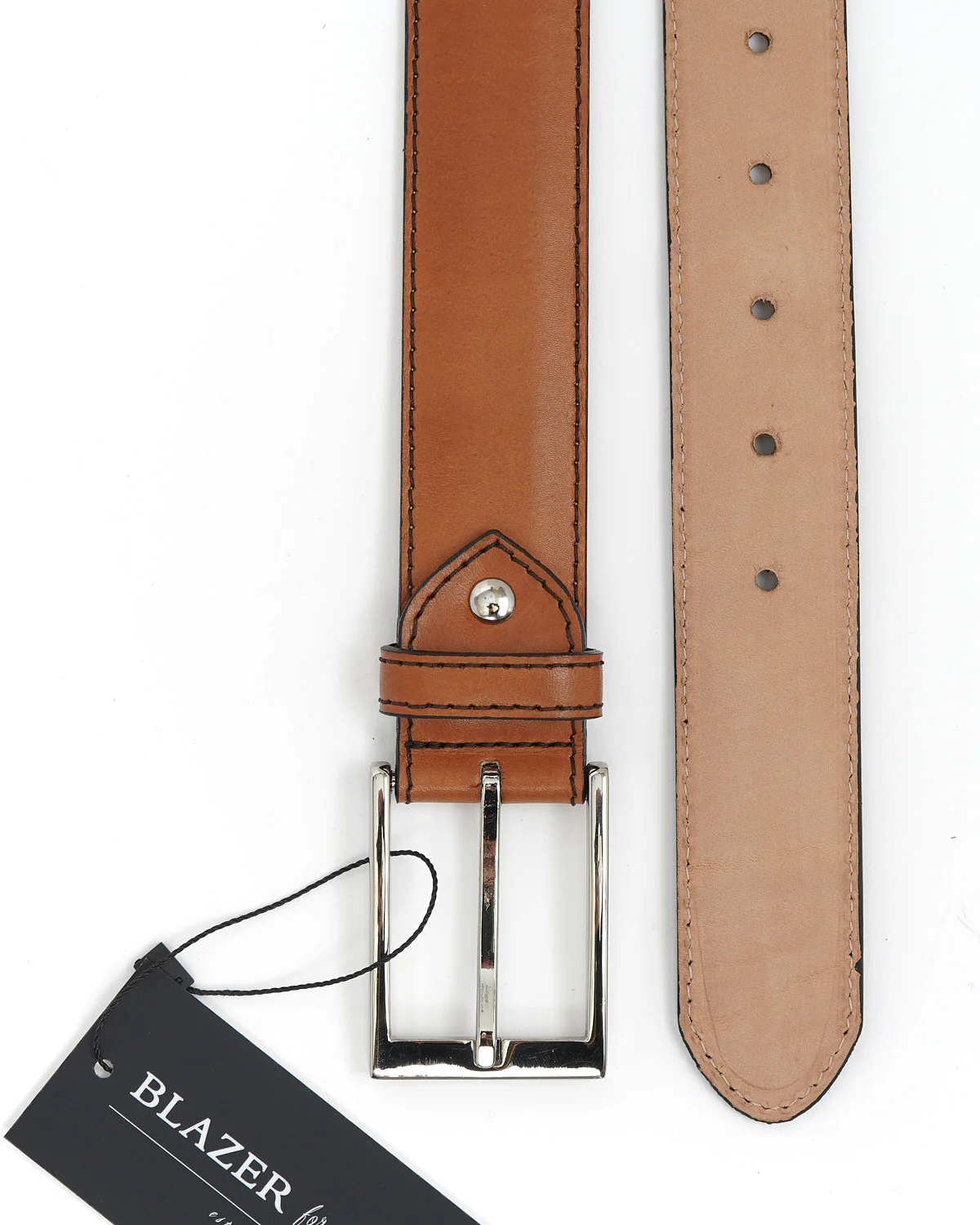Vegano Brown Leather Dress Belt - Image 4
