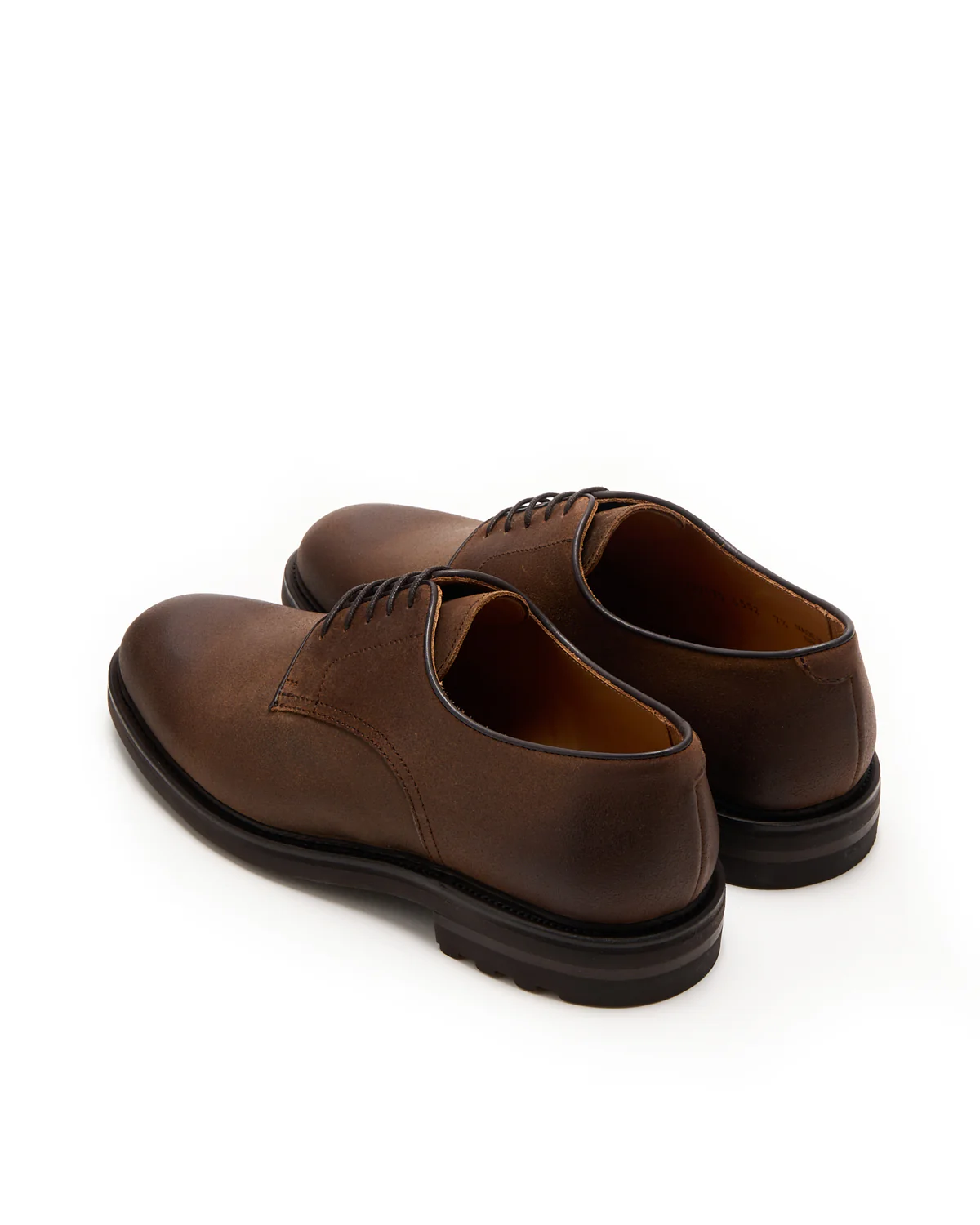 Waxed Leather Light Brown Derby Shoe - Image 6
