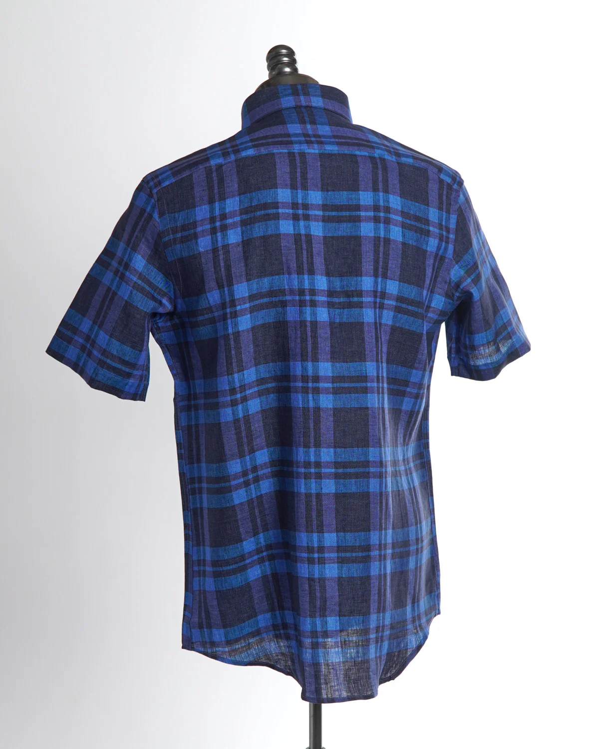 Bold Tonal Check Linen Short Sleeve Shirt - Image 5
