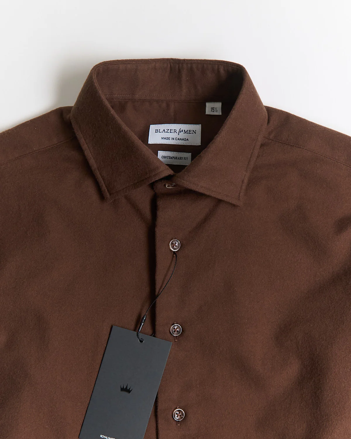 2 Ply Lofty Brown Solid Flannel Shirt - Image 2