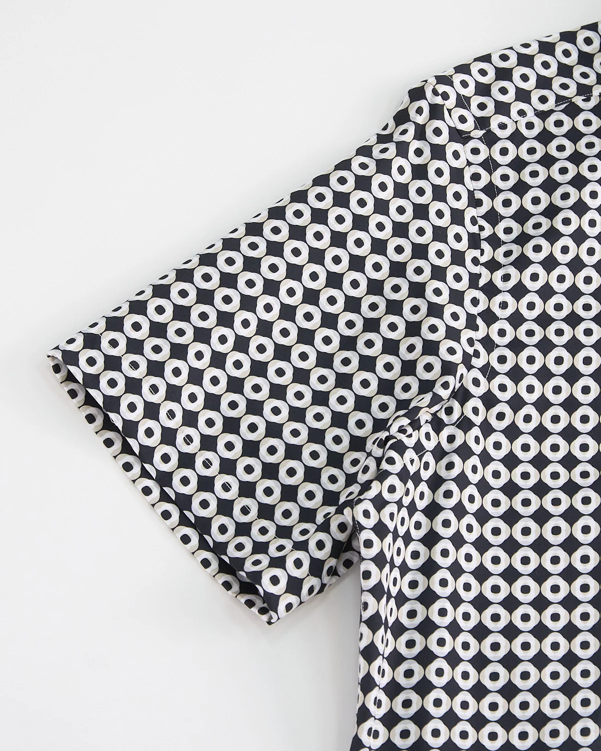 Circular Geometric Print Cotton Short Sleeve Shirt - Image 5