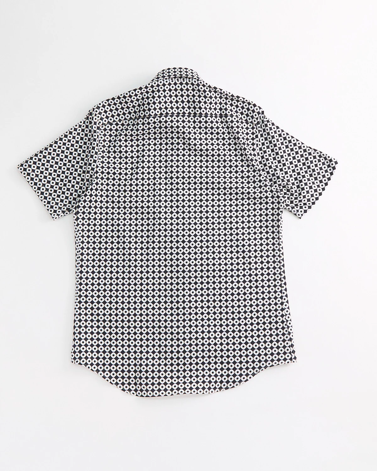 Circular Geometric Print Cotton Short Sleeve Shirt - Image 6