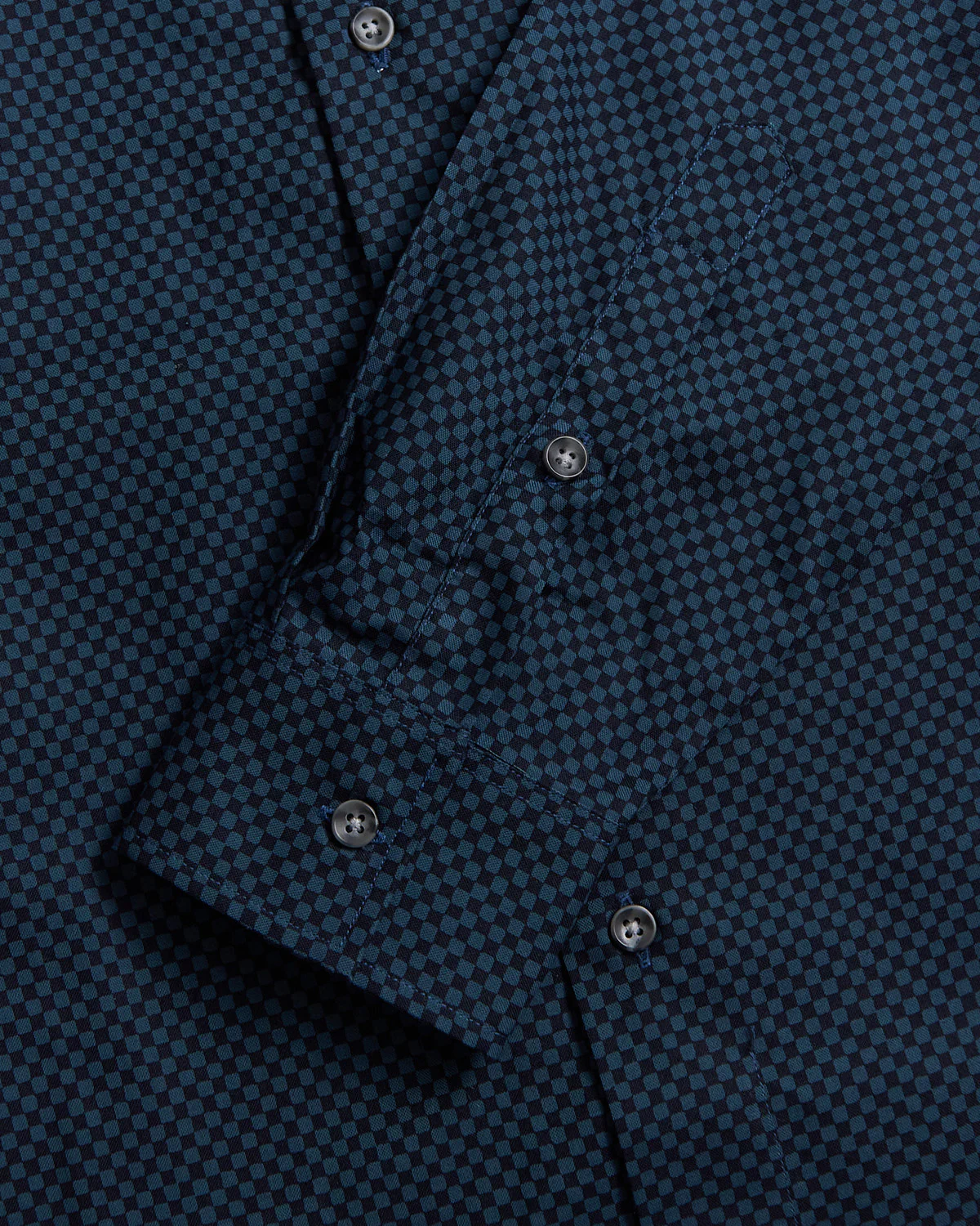 Japanese Printed Checkerboard Chambray Shirt - Image 3