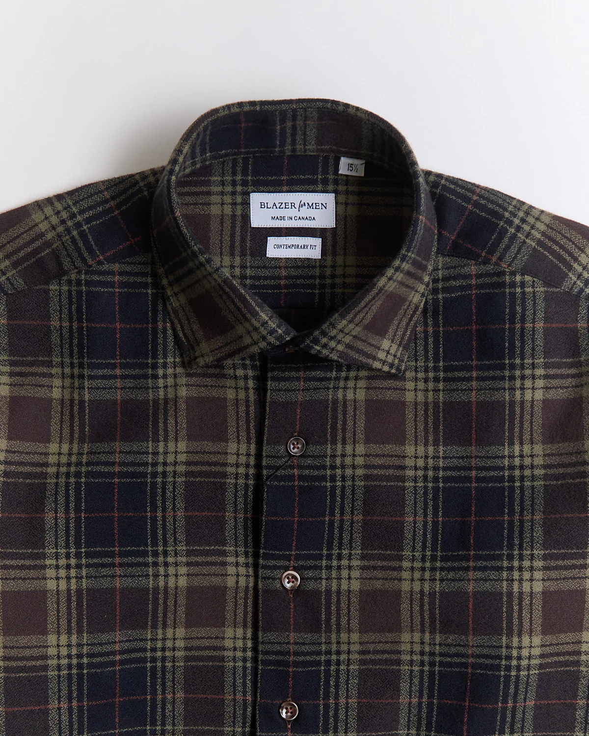 'Mammoth Flannel' Coffee Plaid Crepe Flannel Shirt - Image 2