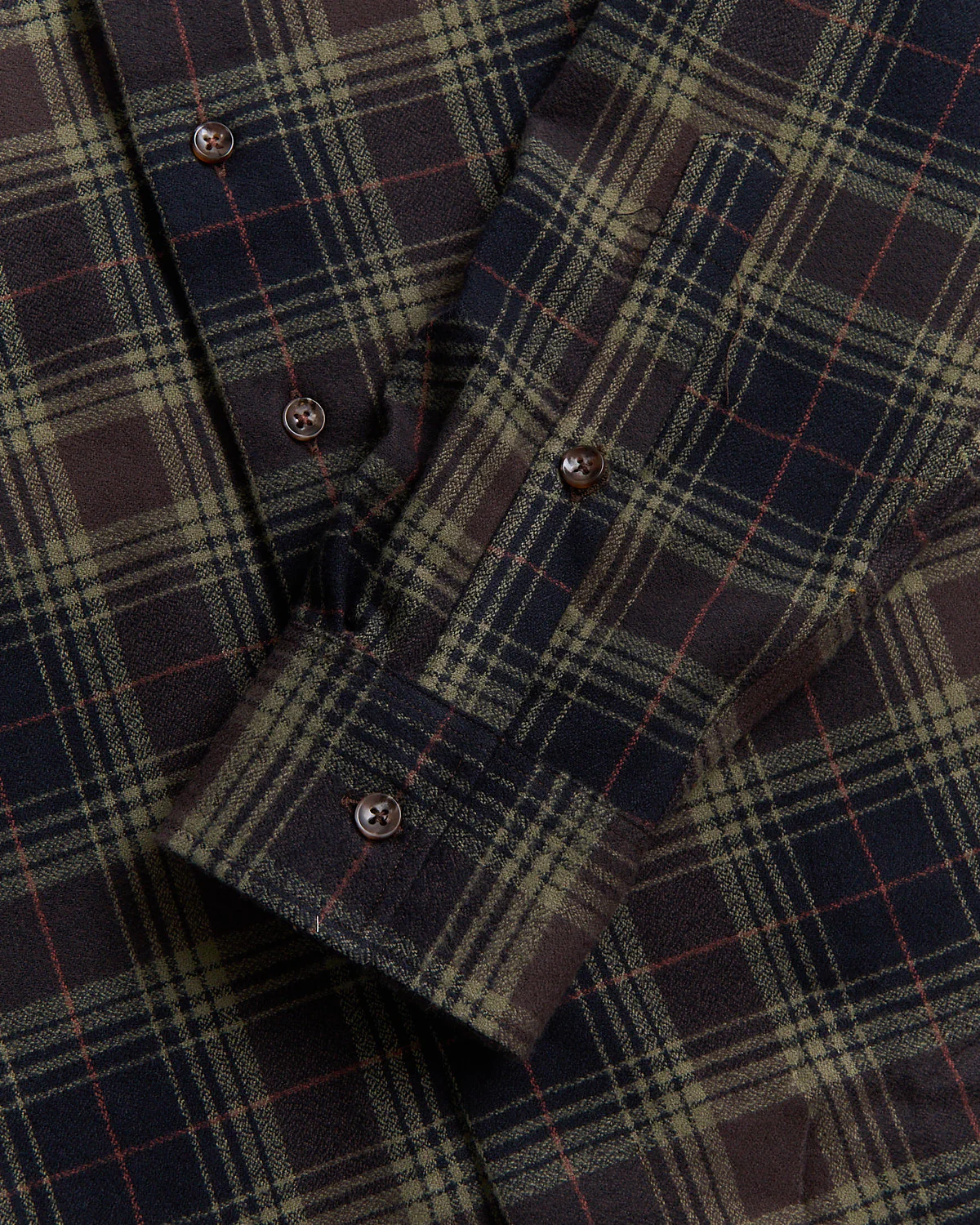 'Mammoth Flannel' Coffee Plaid Crepe Flannel Shirt - Image 3