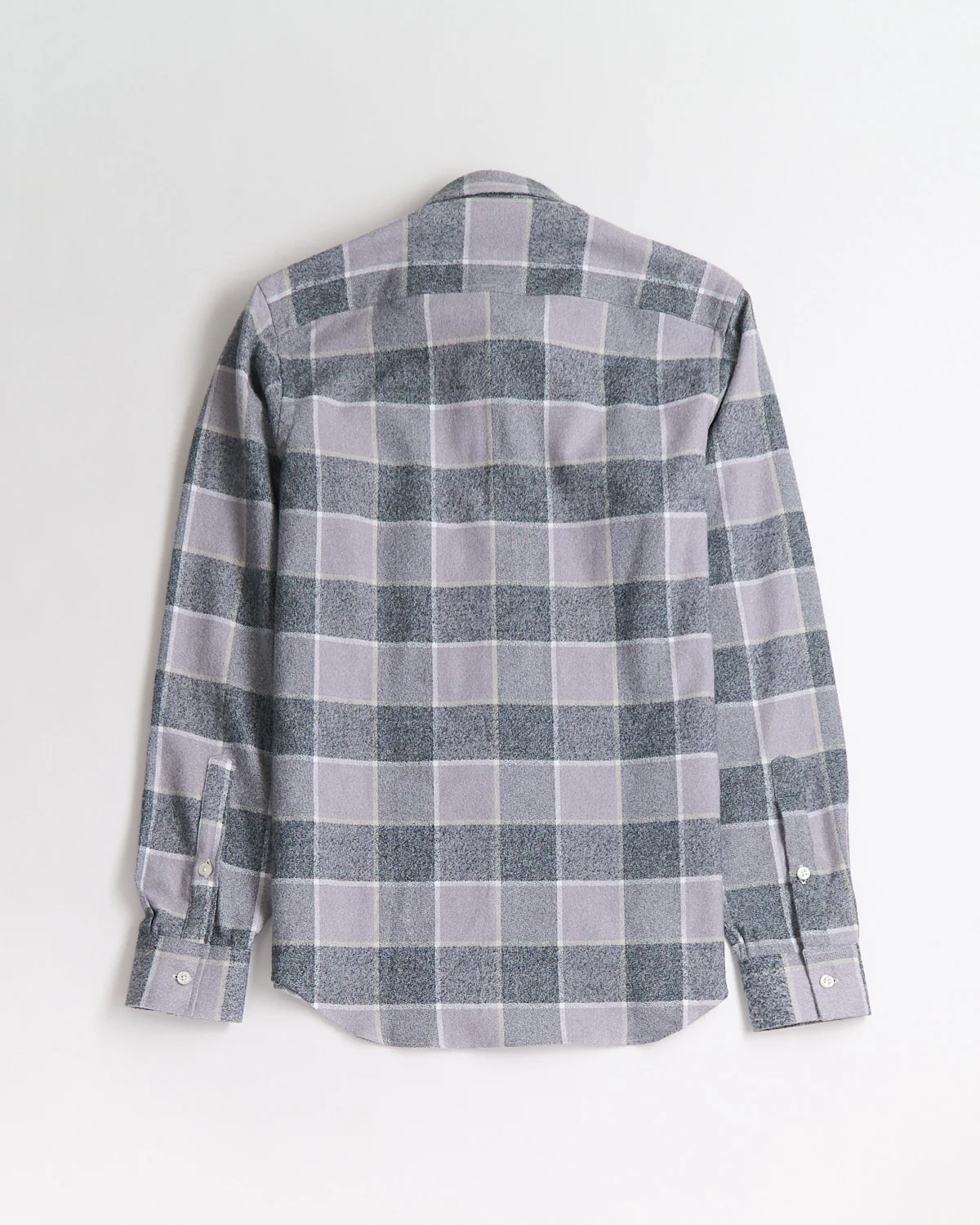 'Mammoth Flannel' Platinum Plaid Crepe Flannel Shirt - Image 4