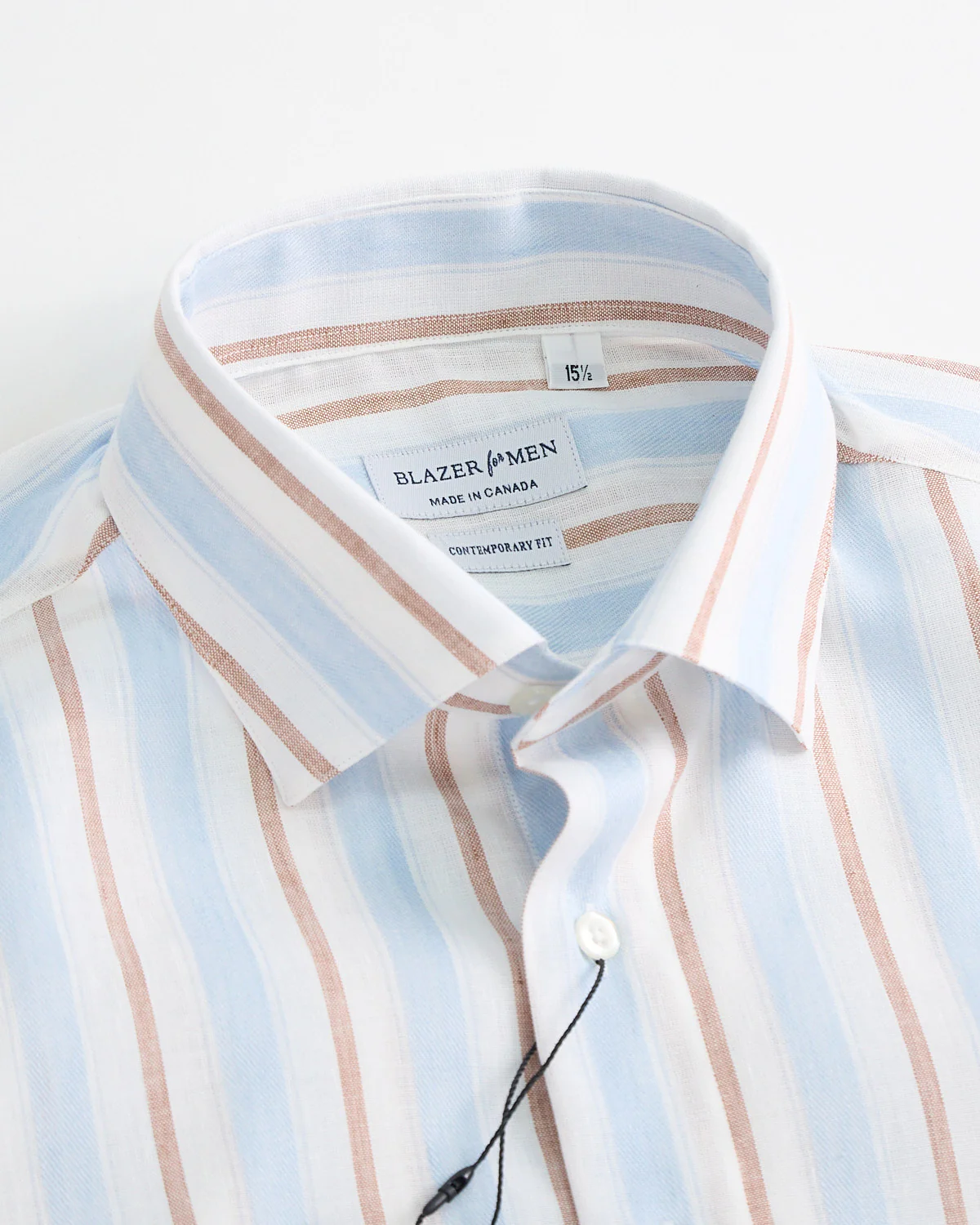 Soft Bold Stripe Tropical Cotton Short Sleeve Shirt - Image 3