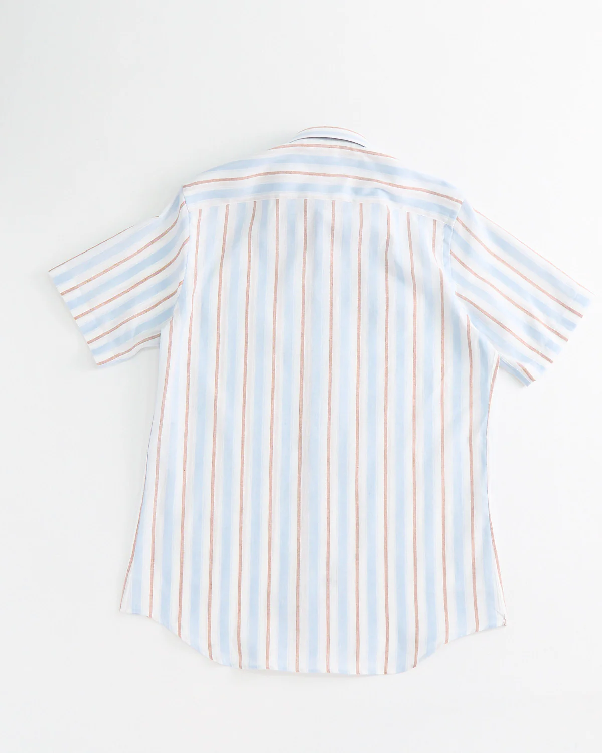 Soft Bold Stripe Tropical Cotton Short Sleeve Shirt - Image 6
