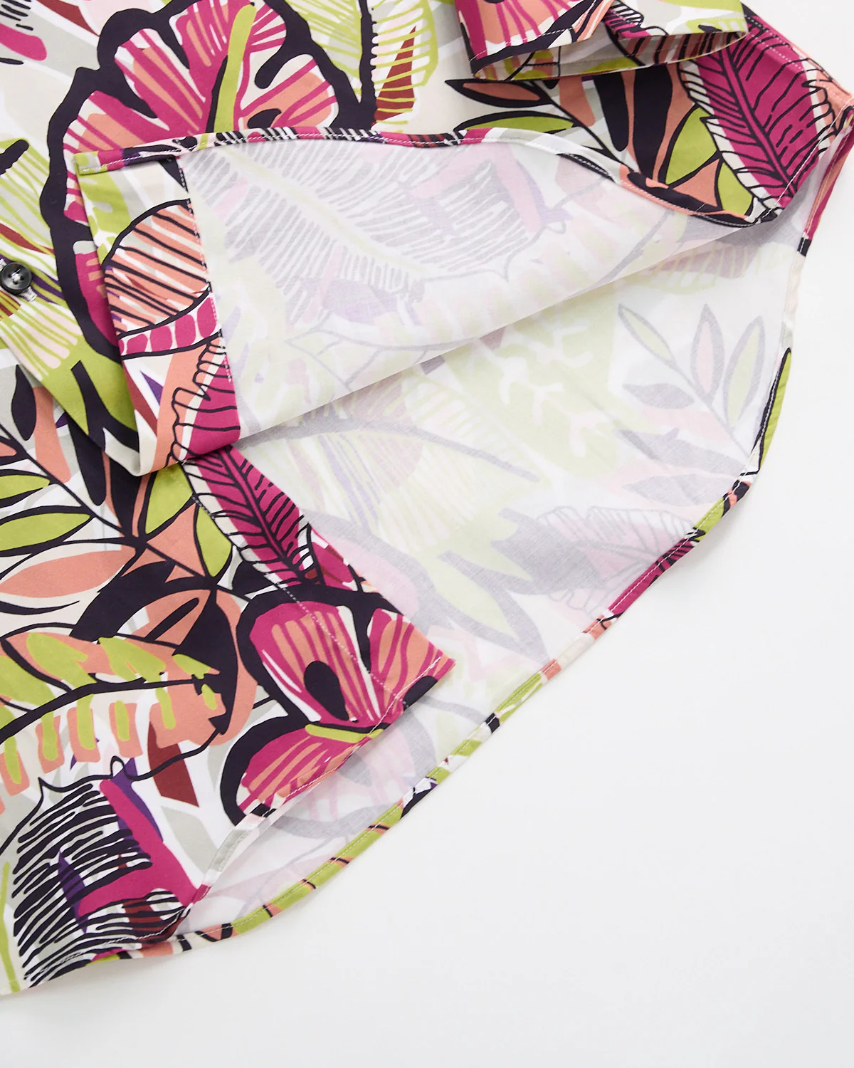 Trippy Monstera Print Long Sleeve Cotton Shirt - Image 3
