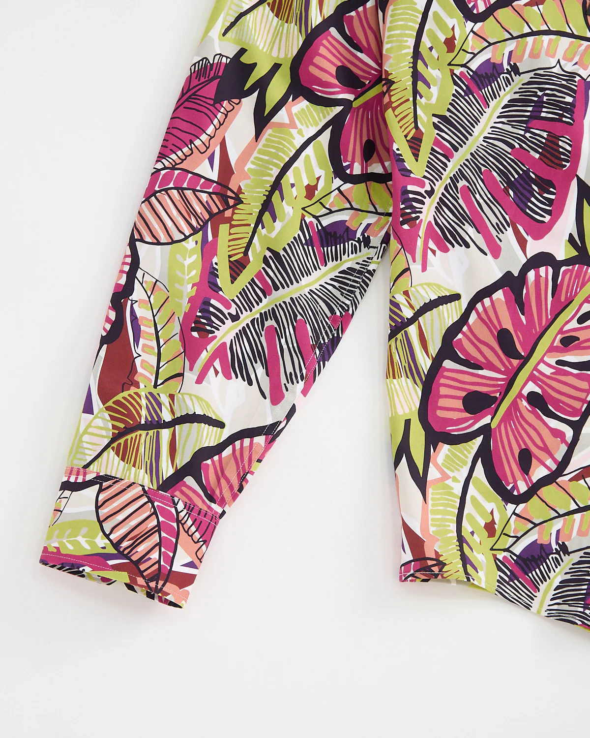 Trippy Monstera Print Long Sleeve Cotton Shirt - Image 4
